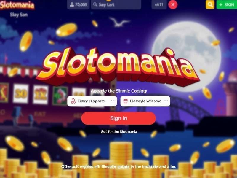 Slotomania Login Screen on Mobile Device