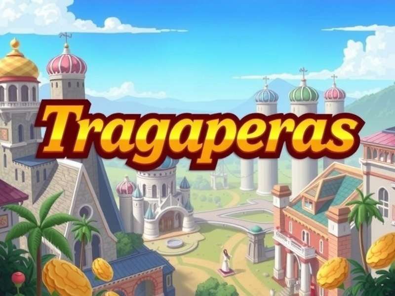 Colorful slot machine interface showing reels with various symbols