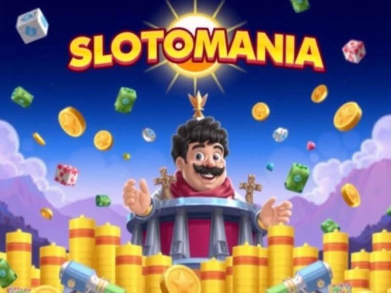 Screenshot of Slotomania game running on Facebook platform, showing vibrant slots and social features